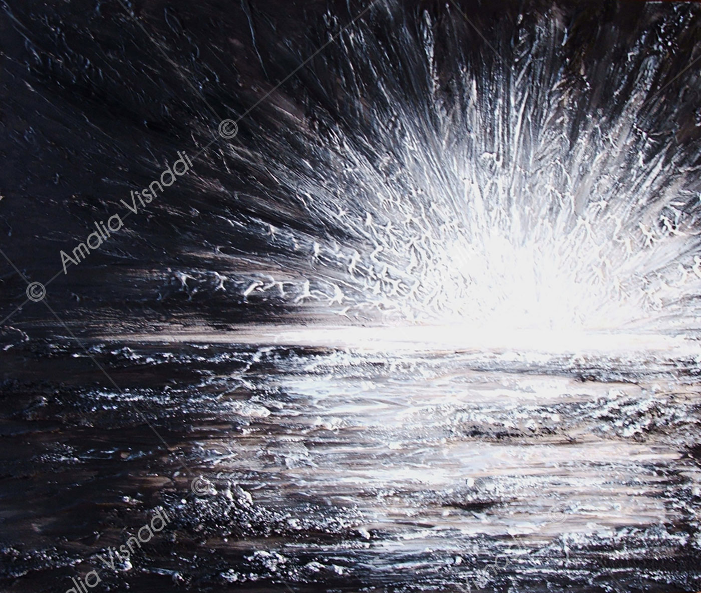Esplosione di Luce_Acrilico materico su tela 50 x 60